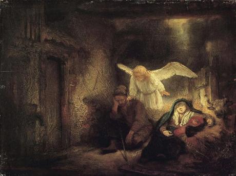 Rembrandt 1645 Le reve de Joseph dans l'etable de Bethleem Gemaldegallerie Berlin