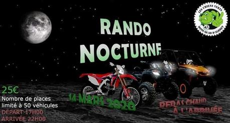 Rando moto quad semi-nocturne le 14 mars 2020 du Moto Quad d'Albret à Mezin (47)