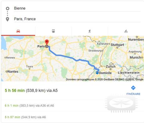 Comment aller du point A au point B ou trouver des informations de voyage et de distance