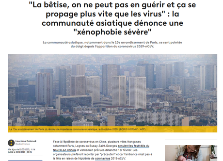 Sur l'épidémie de racisme anti-asiatiques en fRance