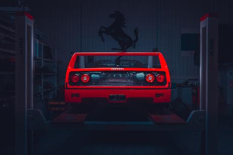 PHOTOGRAPHIE : Le Clair-Obscure Vs Voitures par Rudolf Van der Ven ! FerrariF40