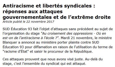 Non-mixité et antiracisme : @jmblanquer se prend une baffe (judiciaire) par @SudEducation93 (joie !) #racismedetat Non-mixité et antiracisme : @jmblanquer se prend une baffe (judiciaire) par @SudEducation93 (joie !) #racismedetat