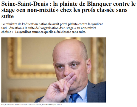 Non-mixité et antiracisme : @jmblanquer se prend une baffe (judiciaire) par @SudEducation93 (joie !) #racismedetat Non-mixité et antiracisme : @jmblanquer se prend une baffe (judiciaire) par @SudEducation93 (joie !) #racismedetat