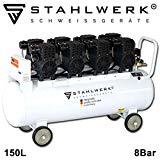 Comparatif top 10 : Meilleur compresseur d’air STAHLWERK Compresseur d'air comprimé ST 1508 pro - Bouilloire de 150 L, sans huile, 480 L/min, très silencieux, très compact, blanc, 5 ans de garantie