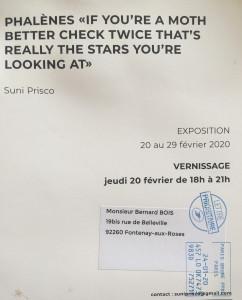 Galerie du Crous Paris » Phalènes » Suni Prisco 20 Février au 29 Février 2020 Galerie du Crous Paris » Phalènes » Suni Prisco 20 Février au 29 Février 2020