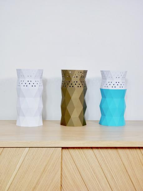 cache pot vase imprimante 3D bleu blanc cuivre - blog déco - clem around the corner