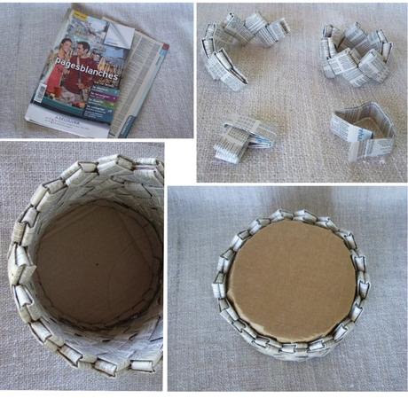 cache pot tuto magazine papier recyclage carton diy - blog déco - clem around the corner