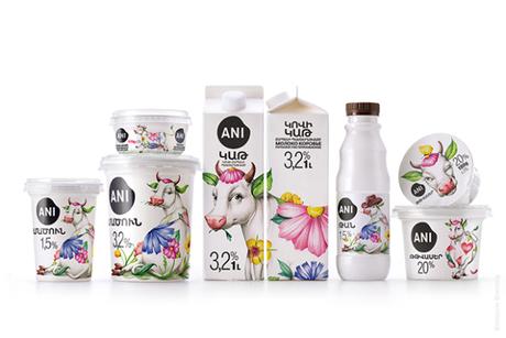 Packaging : des produits laitiers colorés et originaux