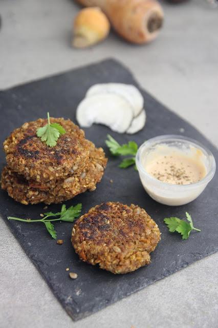 Cuillère et saladier : Galettes de légumes vegan