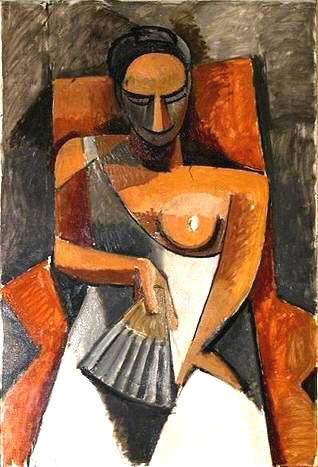 La femme à l'éventail - Pablo Picasso, 1907