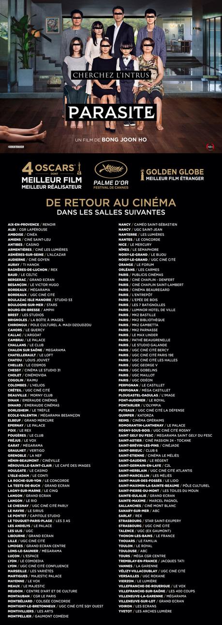 Parasite revient sur les écrans… petits et grands ! Parasite revient sur les écrans… petits et grands !