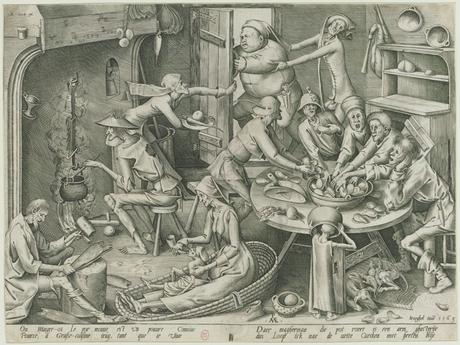 La_cuisine_maigre Brueghel 1563 gravure de Van Der Heyden Gallica