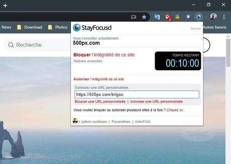 StayFocusd augmente votre productivité en limitant le temps que vous passez sur des sites Web