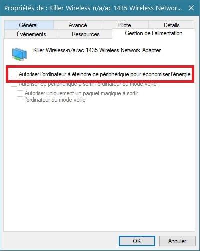 Plus de connexion Internet après mise en veille Plus de connexion Internet après mise en veille