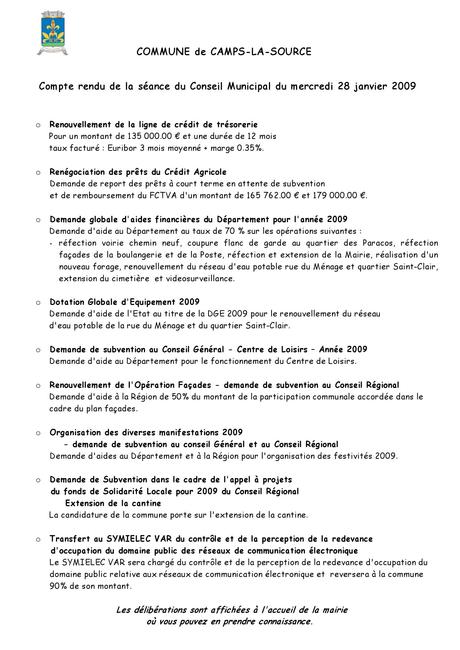 Compte rendu conseil municipal 28 janvier 2009 by MAIRIE - issuu
