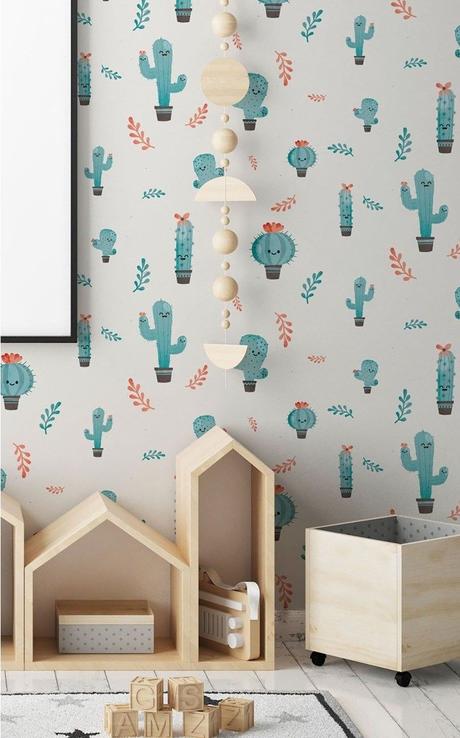 déco cactus papier peint urban jungle chambre enfant