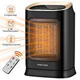 Meilleur chauffage intelligent COMLIFE Radiateur en Céramique PTC 900W / 1800W, Chauffage D'appoint à Oscillation Automatique Et 3 Modes, Fonction De Minuterie,Protection Contre La Surchauffe Et l'inclinaison(avec Télécommande)