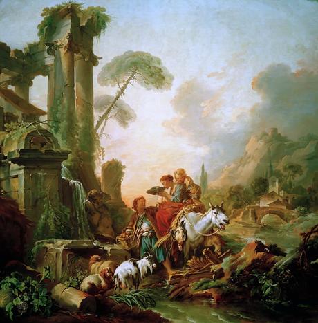 Boucher 1735 ca La Halte a la fontaine Alte Pinakothek Munich