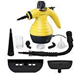 Meilleure machine à nettoyer le sol – Comparatif 2020 Nettoyeur Vapeur à Main, Portatif Portable Multi-Usage avec 9 Accessoires pour Enlever les Taches sur les Sols, Tapis, Rideaux, Sièges de Voiture, Cuisine, Fenêtres, Salle de Bain