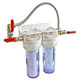 Meilleur filtre à eau – comparatif 2020 AQUAWATER 104175 - Station Anti-Tartre et de Filtration - Avec By-pass Flexible - Filtre en 3 parties - Equerre de fixation - Fabrication Française