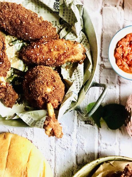 « Poule frire » : Ailes de poulet frites panées à la chapelure de pain à la Mauricienne !