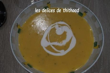 velouté de potimarron et lentilles corail