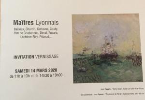 Galerie Estades            14 Mars au 9 Mai 2020  » Maîtres Lyonnais »