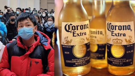 Bière Corona affectée par le virus Corona 