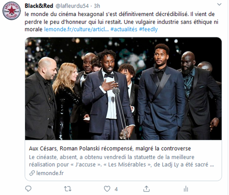 #sexisme et #pedocriminalité : LA COUPE EST PLEINE !!! #CesardelaHonte #Polanski  #patriarcat … #Metoo #balancetonporc #feminisme #Cesar2020