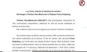 Espace Frans KRAJCBERG  – Hommage à Thérèse Vian Mantovani à partir du 12 Mars 2020