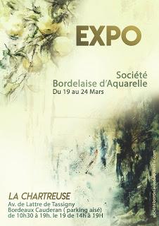 En expo avec la Société Bordelaise d'aquarelle à Bordeaux Caudéran Mars 2020