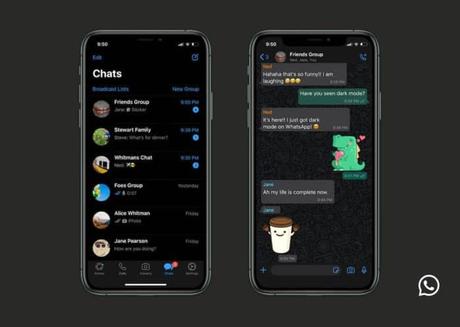 Le mode sombre arrive sur WhatsApp iOS et Android