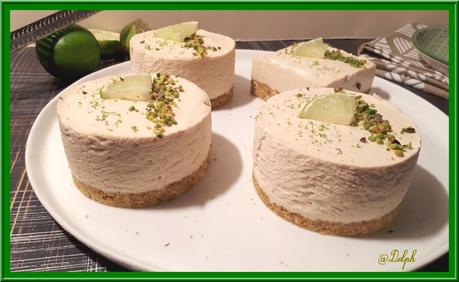 Cheesecake au citron vert et pistache sans cuisson
