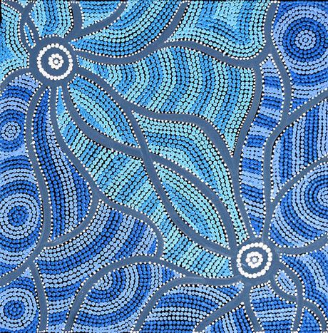 Focus sur une peinture pointilliste aborigène de Linda Walker NAPURRURLA