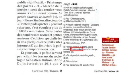 On parle de nous dans Marianne n°1199