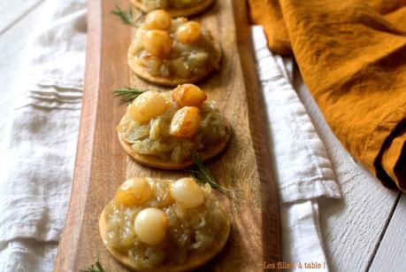 Tartelettes aux oignons glacés, purée d'oignons roses – CAP