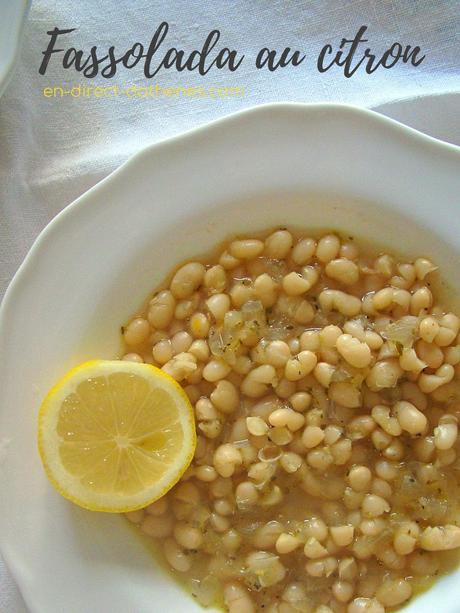 La soupe de haricots blancs des Cyclades à l'orange et tomates séchées et sa cousine au citron car deux recettes valent mieux qu'une