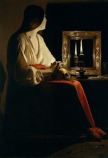 The Penitent Magdalene By Georges De La Tour - Famous Art - Handmade Oil Painting On Canvas