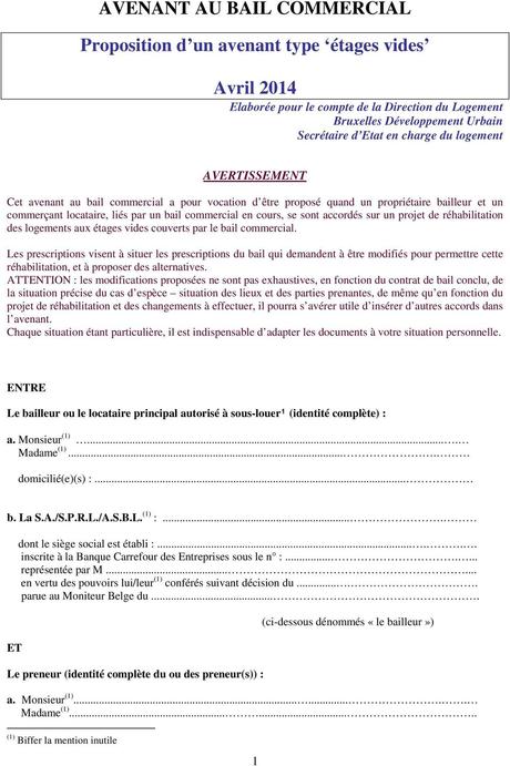 PDF] Avenant Au Bail Commercial