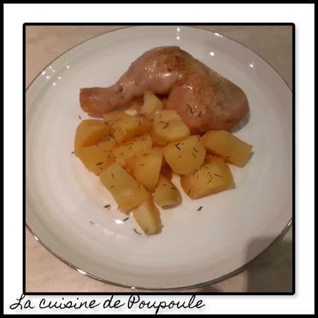 Cuisses de poulet et pommes de terre