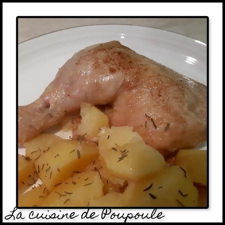 Cuisses de poulet et pommes de terre