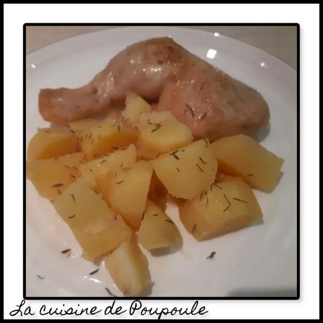 Cuisses de poulet et pommes de terre