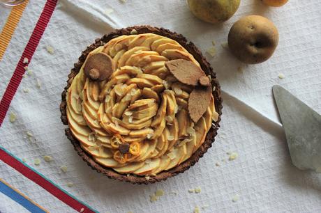 Cuillère et saladier : Tarte aux pommes parfum amande