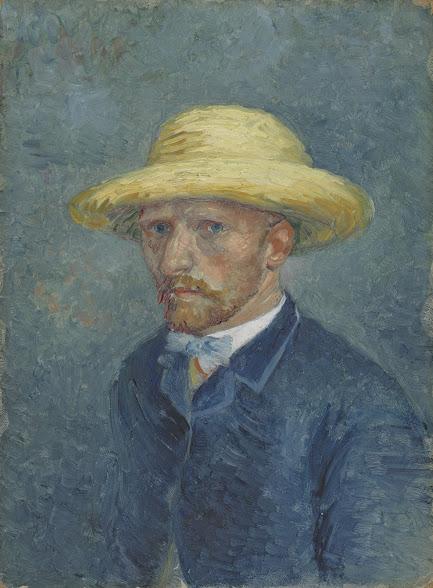 Van gogh 1887 ete Portrait de Theo-with-Straw-Hat F 294 Van Gogh Museum 19.0 cm x 14.1 cm