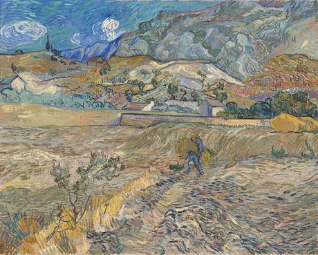 Van Gogh 1889 Landscape_at_Saint-Remy_(Enclosed_Field_with_Peasant) Indianapolis Museum of Arts