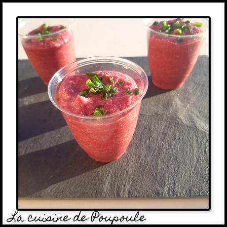 Verrines de betterave rouge à la chèvre