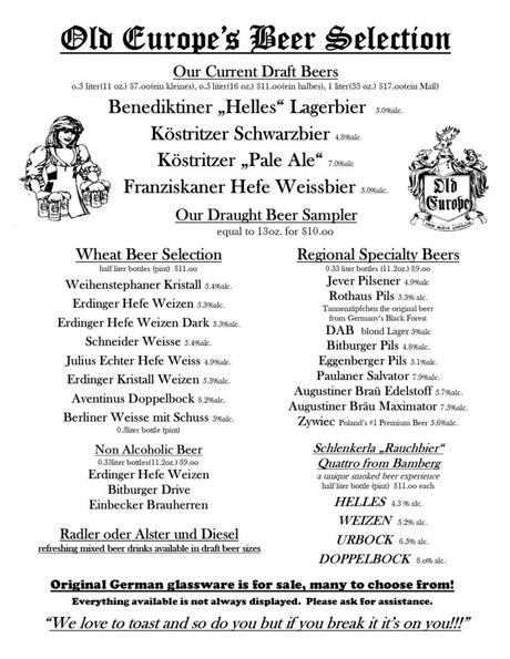 News bière – PoPville »Voici la sélection de bières (et le menu de la nourriture) disponible pour emporter et livrer de la vieille Europe
 – Malt