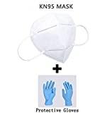 LDLHM Masque KN95, Masque de Protection Multicouche, Pince-Nez rglable, Gants de...