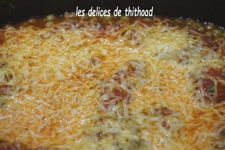 gratin de petits pois à la tomate