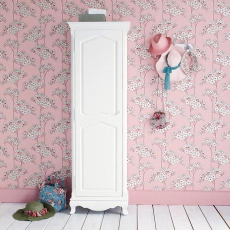 déco girly chambre enfant ami vintage fleuri rose